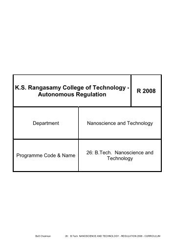Autonomous Regulation R 2008 - KSR College of Technology