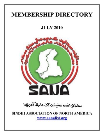 MEMBERSHIP DIRECTORY - Sindhi Association of North America