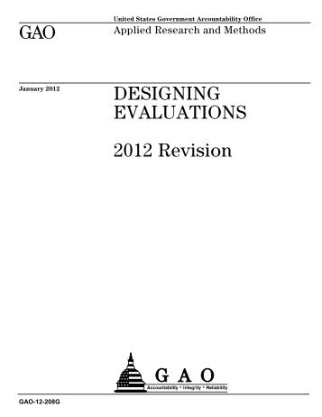 GAO-12-208G, Designing Evaluations: 2012 Revision