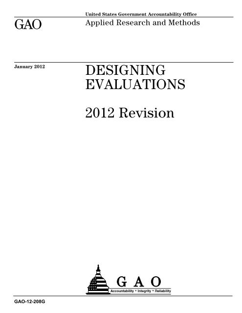 GAO-12-208G, Designing Evaluations: 2012 Revision