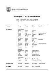 Protokoll der Sitzung 04/11 des Einwohnerrates von - Stein am Rhein