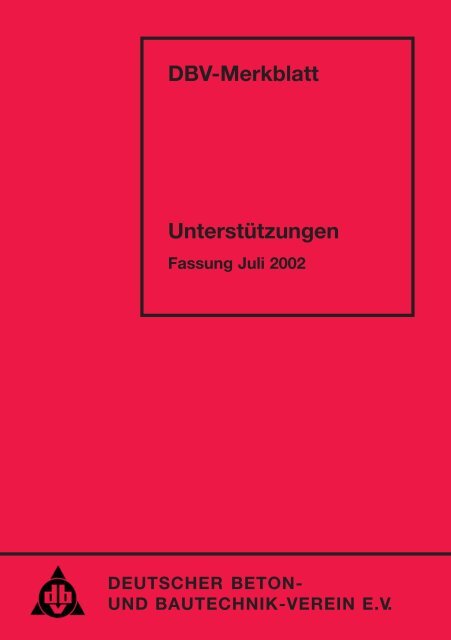 DBV-Merkblatt UnterstÃ¼tzungen - Deutscher Beton- und Bautechnik ...