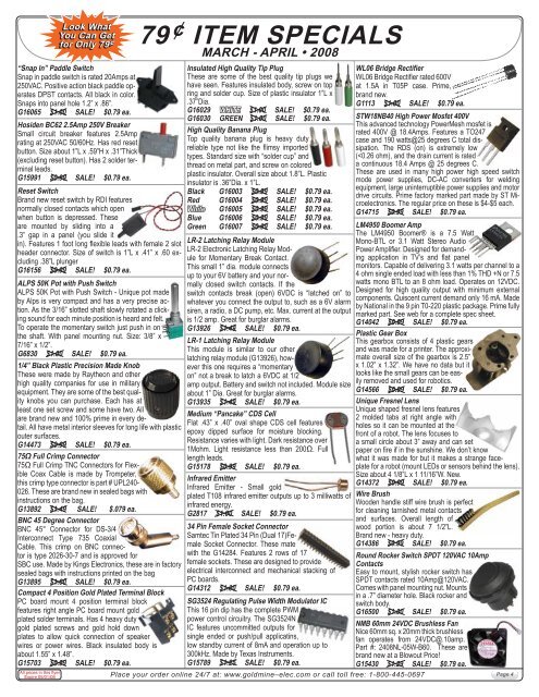 MARCH & APRIL â¢ 2008 SALES FLYER - Electronic Goldmine