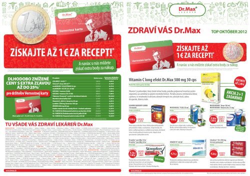 ZÃSKAJTE AÅ½ 1â‚¬ ZA RECEPT! - LekÃ¡reÅˆ Dr.Max