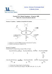 Examen UE1 Chimie Organique : 19 janvier 2009 ... - L3 Chimie Dijon