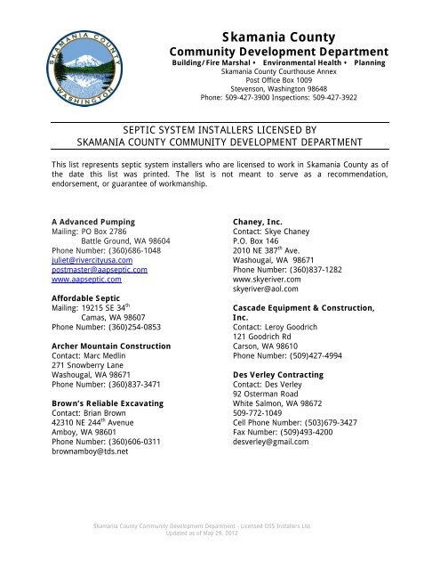Skamania County Community Development Department