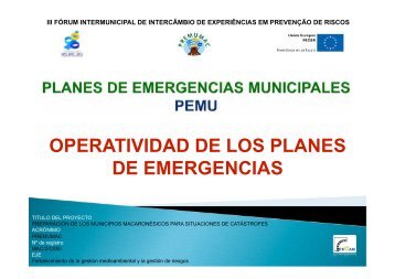 OPERATIVIDAD DE LOS PLANES DE EMERGENCIAS - PREMUMAC