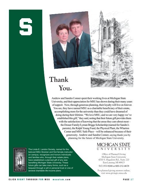 MSU Alumni Magazine, Fall 2004 issue - MSU Alumni Association ...