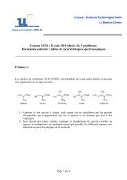 Examen UE5b : 11 juin 2010 (durÃ©e 2h, 3 ... - L3 Chimie Dijon