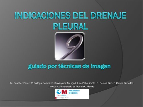 INDICACIONES DEL DRENAJE PLEURAL guiado por técnicas de ...