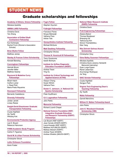 Annual Report Year 2009 - Civil and Environmental Engineering