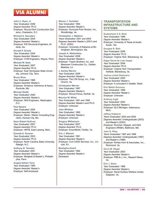 Annual Report Year 2009 - Civil and Environmental Engineering