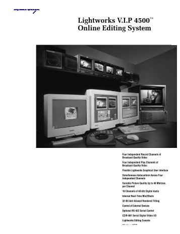 Lightworks V.I.P 4500 Online Editing System - Interlab