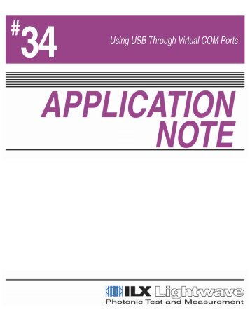 34 Using USB Through Virtual COM Ports - ILX Lightwave