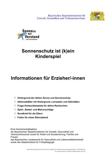 Sonnenschutz ist (k)ein Kinderspiel  - Sonne mit Verstand