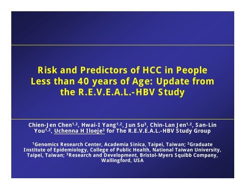 Risk and Predictors of HCC in People Less than 40 years of Age ...