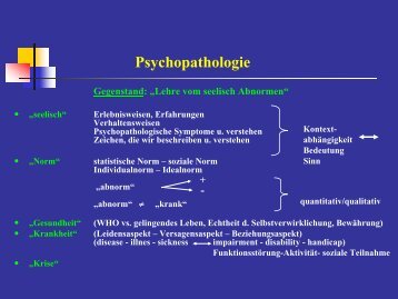 Psychopathologie - Medizinische UniversitÃ¤t Graz