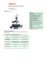 Mitutoyo Measuring Microscopes Datasheet - GX Optical