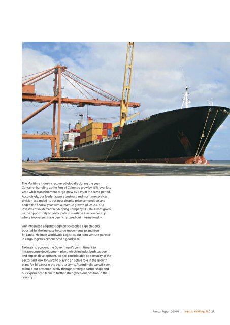 Sector Review - Transportation - Hemas Holdings, Ltd