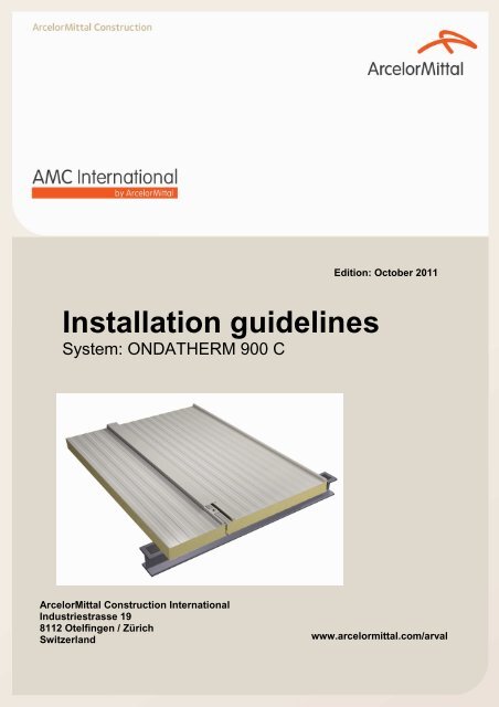 Ondatherm 900 Installation Guide - PGA Consultants