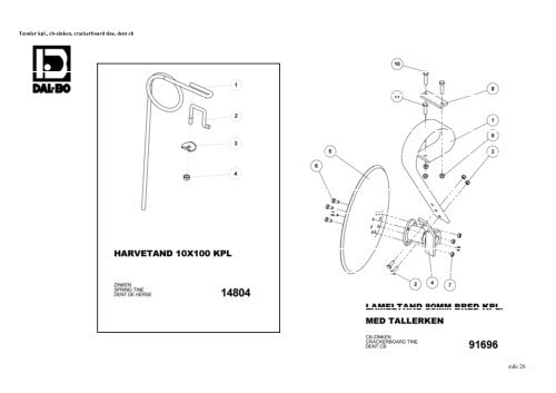 Reservedele Spareparts Ersatzteile Pieces Maxidisc ... - Dal-Bo A/S