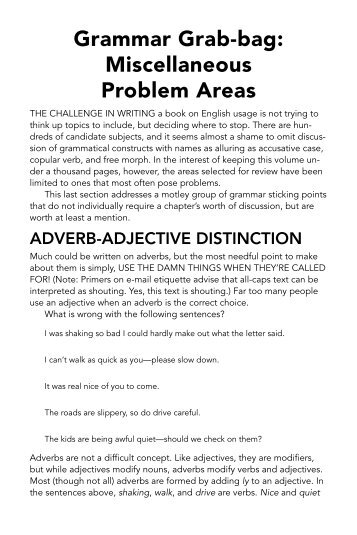 Grammar Grab-bag: Miscellaneous Problem Areas - Writer's Digest