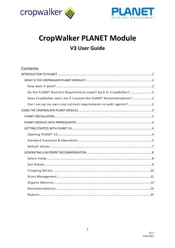 to download the PLANET v3 user guideâ¦ - Muddy Boots Software