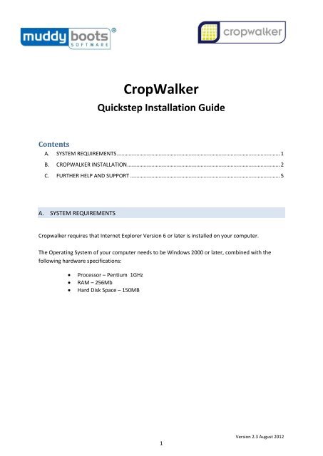 CropWalker - Muddy Boots Software