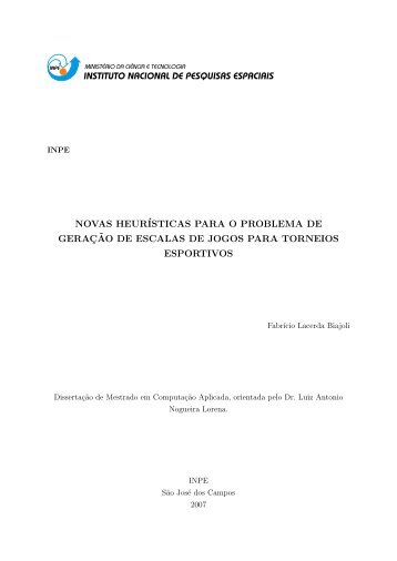 novas heurísticas para o problema de geração de escalas de jogos ...