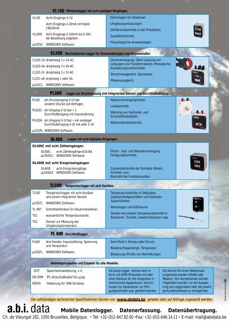 Logger und Zubehör - abi data Website