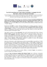 Il comunicato stampa - ARTI Puglia