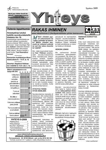 Seurakuntayhteys 09-9 - Helluntaiseurakunta Mikkeli