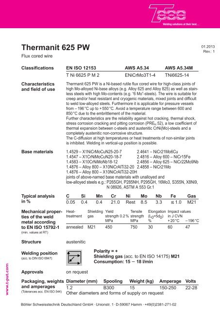 Thermanit 625 PW