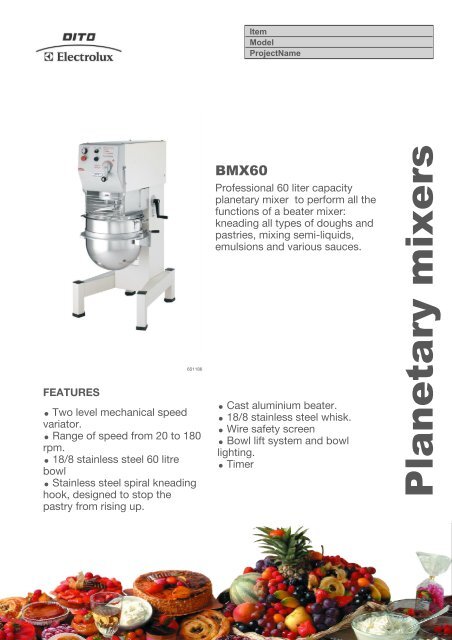 Planetary mixers