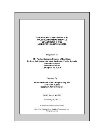 Site-Specific Assessment for Polychlorinated Biphenyls - Lexington ...