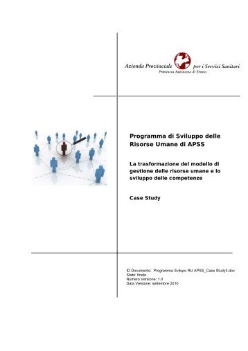 Programma di Sviluppo delle Risorse Umane di APSS - Azienda ...