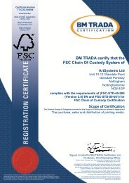 BM TRADA certify that the FSC Chain Of Custody ... - Art Systems