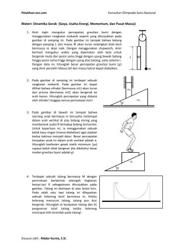 Materi: Dinamika Gerak (Gaya, Usaha-Energi, Momentum, dan ...