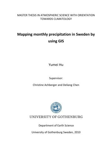 Mapping monthly precipitation in Sweden by using GIS - Regional ...