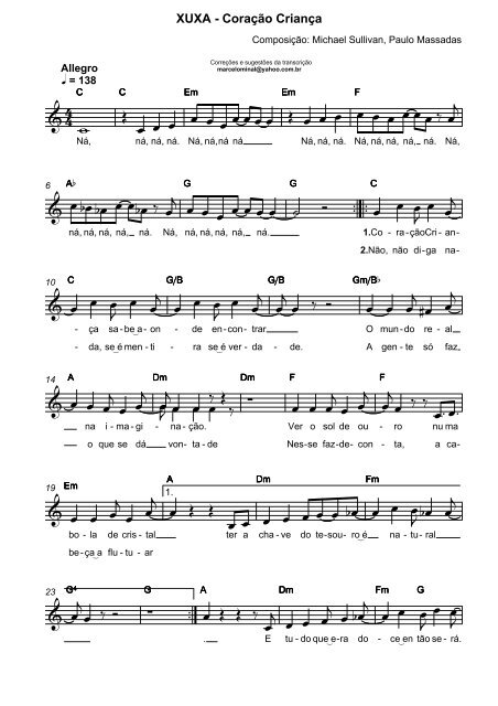 Coração de Criança  Tablatura Solo de Violão Simplificado