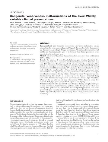 Congenital veno-venous malformations of the liver ... - ResearchGate