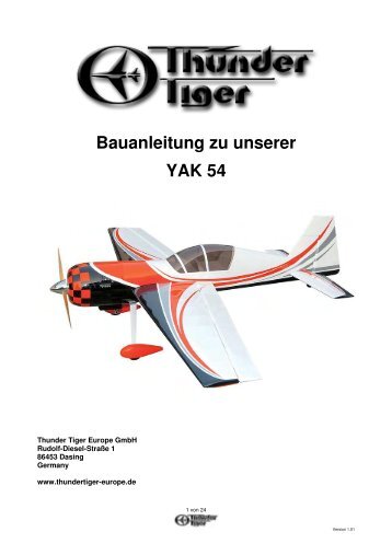 Bauanleitung YAK 54 - Speedmodels