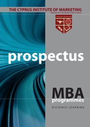 MBA Prospectus - The Cyprus Institute of Marketing