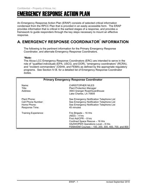 Osha Emergency Action Plan Template PDF Template
