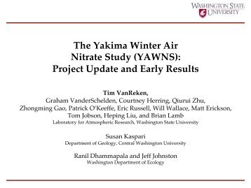 Update on YAWNS analysis - Laboratory for Atmospheric Research ...