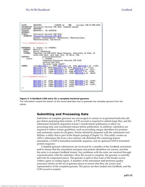 1. GenBank: The Nucleotide Sequence Database