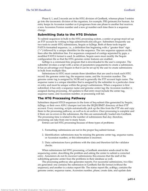 1. GenBank: The Nucleotide Sequence Database