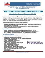 informatica powercenter 8.6 etl developer course - Job Market ...