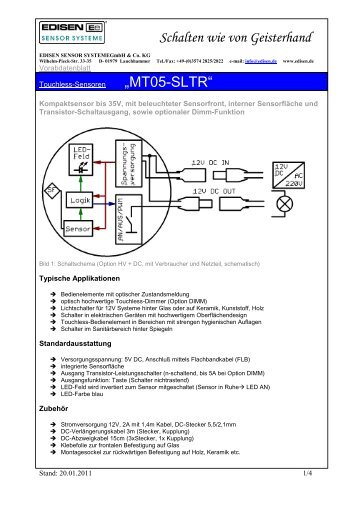 Datenblatt MT05-SLTR - EDISEN SENSOR SYSTEME