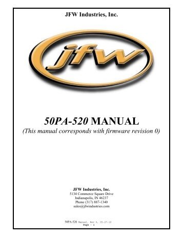 50PA-520 Manual (Rev 0) - JFW Industries